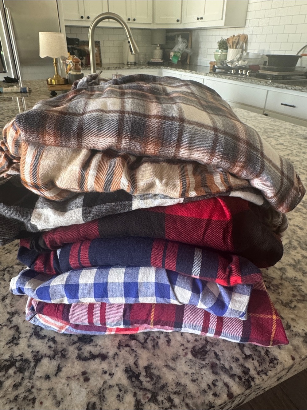 Stack of Plaid Flannel Shirts - Mixed Colors $22 for ALL